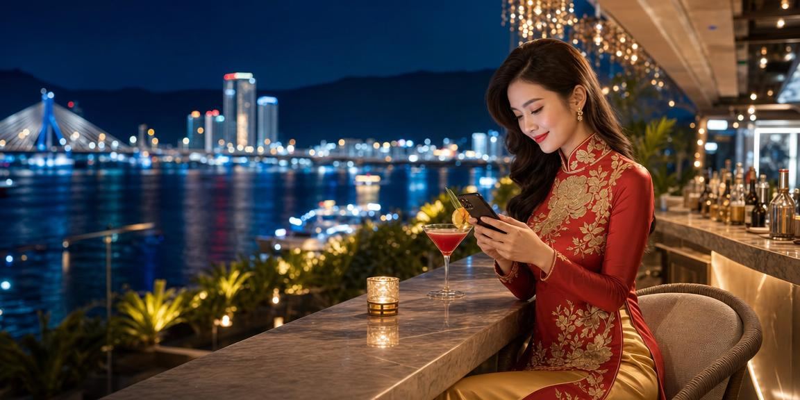 Người dùng Đà Nẵng xem kết quả xổ số Miền Trung trên điện thoại ngoài bãi biển